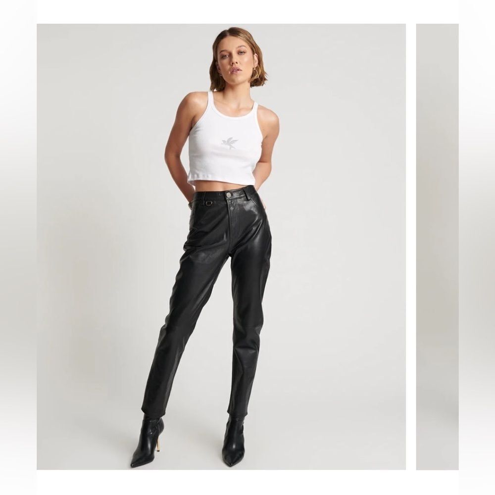 One Teaspoon sizeâXL black LEATHER LEGEND PANTS